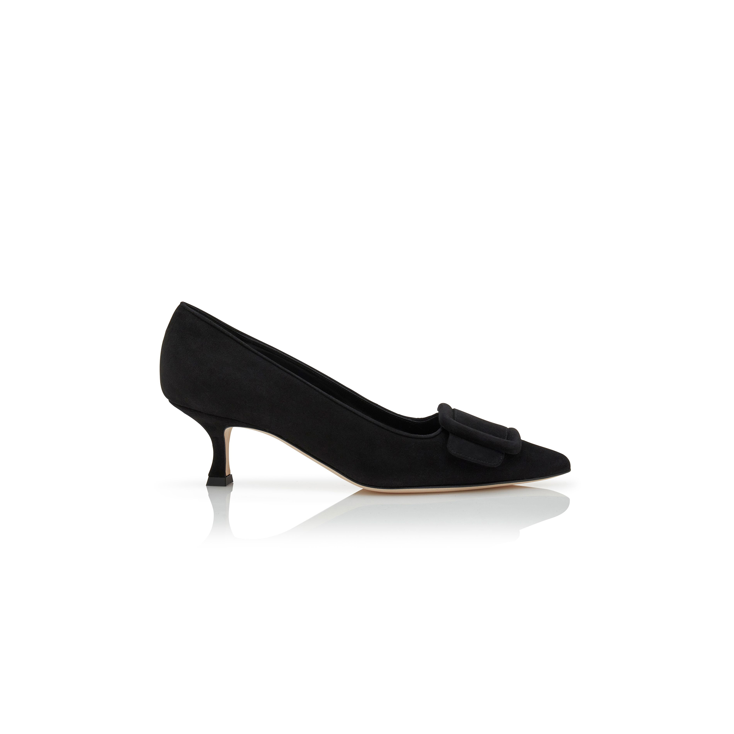 man010 B1ahn*k maysalepump 50 black suede buckle detail pumps 219-0173-0003